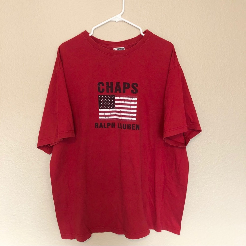 [Chaps Ralph Lauren] Red Flag Graphic T-Shirt- XXL